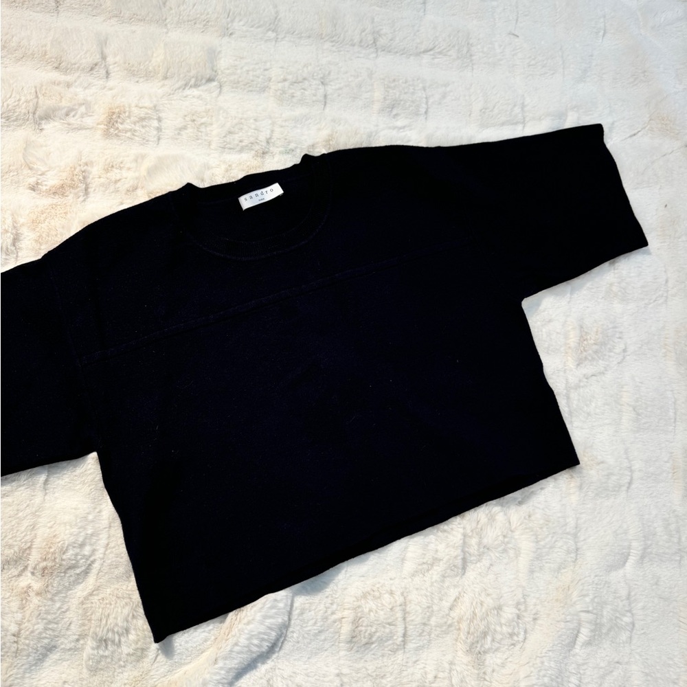 Sandro Paris Cropped Tee - Picture 2 of 7